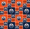 Licensed NHL Edmonton Oilers Geometric Cotton Fabric by the Yard